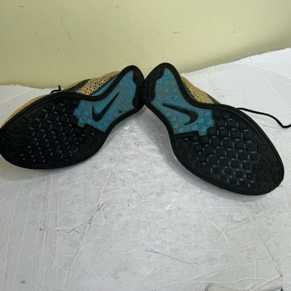 Nike Flyknit Racer Sherbet 2015 Comfort Running Shoes Sneakers Yellow Mens - Picture 12 of 16